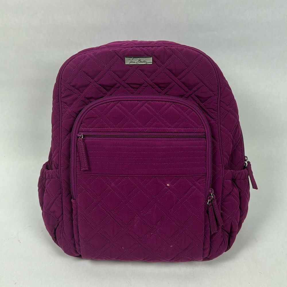 Vera Bradley Purple Quilted Campus Backpack